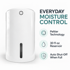 Mini Electric Dehumidifier with 30 fl oz Tank and Auto Shut-Off